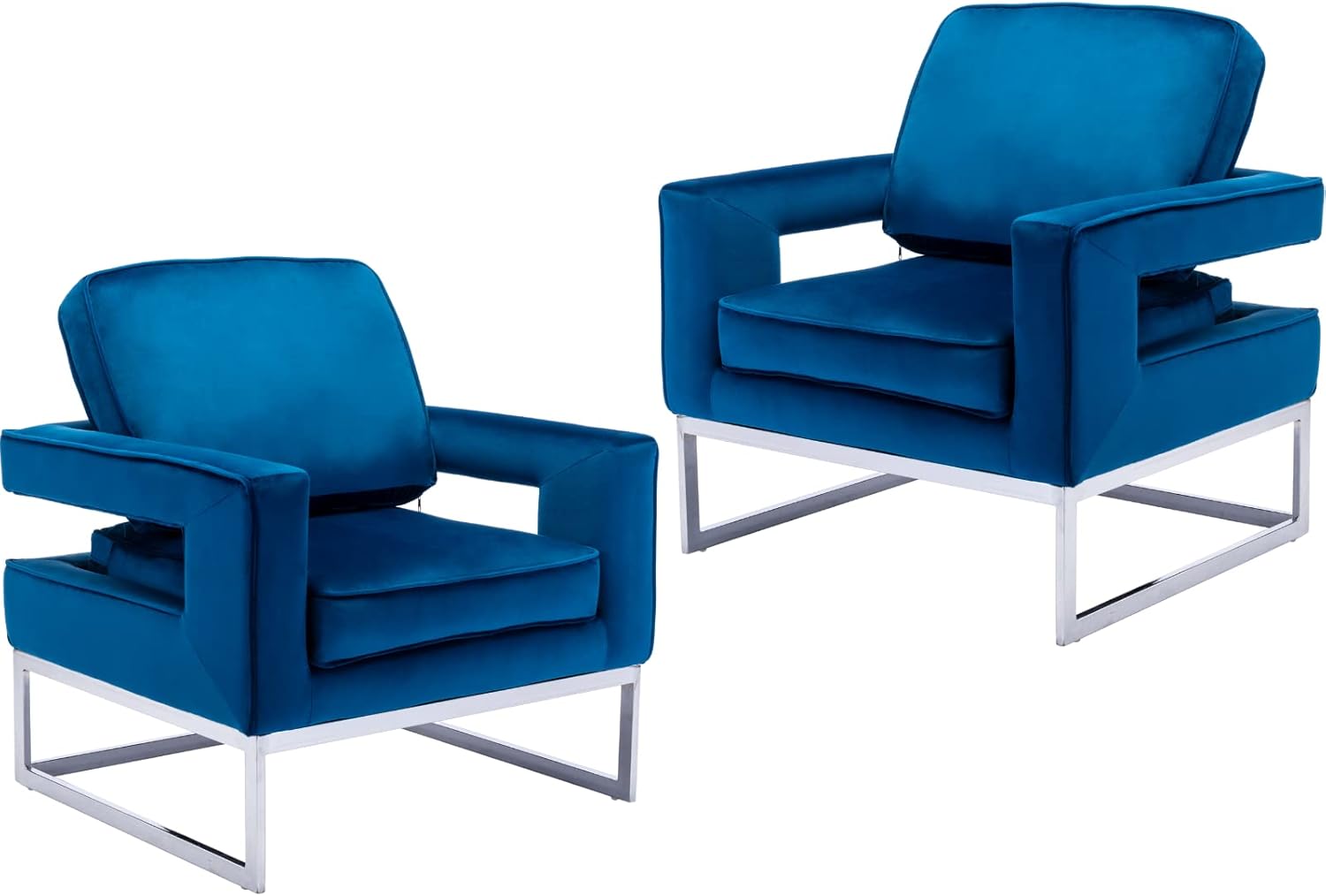 CIMOTA Velvet Accent Chairs Set of 2 Modern Orange