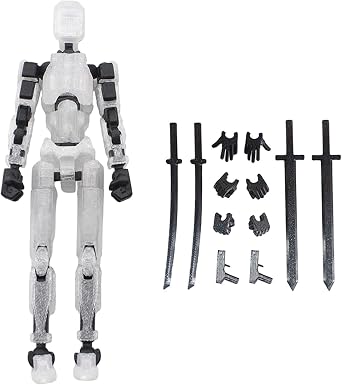 Dummy 13 Action Figure | Articulated Robot Dummy Action Figure | Buildable Desktop Robot Doll Model Toy Drawing Photo Props Collectible Robot Action Figure Poseable Figure