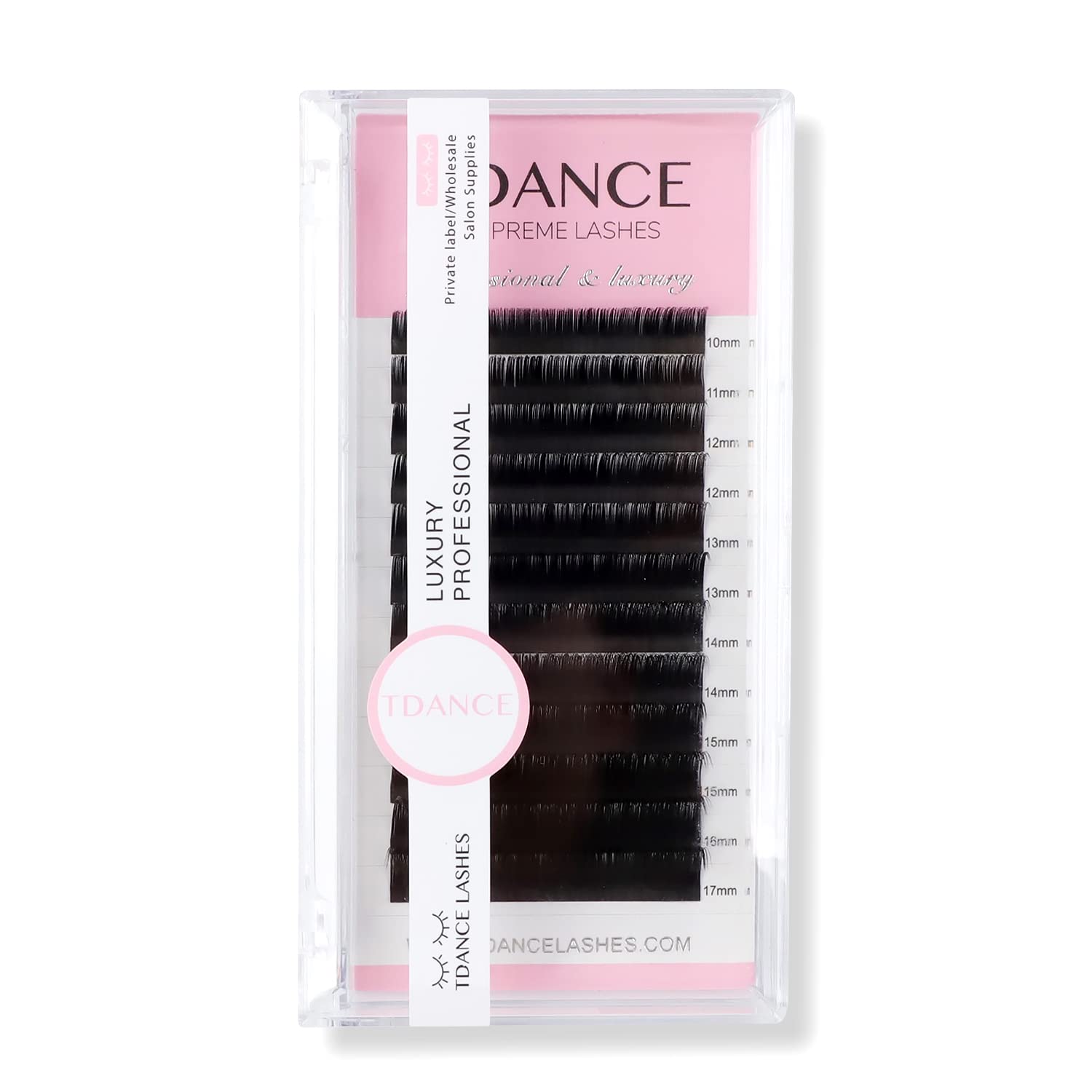 TDancePremium CC Curl 0.03mm Thickness Semi Permanent Individual Eyelash Extensions Silk Volume Lashes Professional Salon Use Mixed 10-17mm Length In One Tray (CC-0.03,10-17mm)