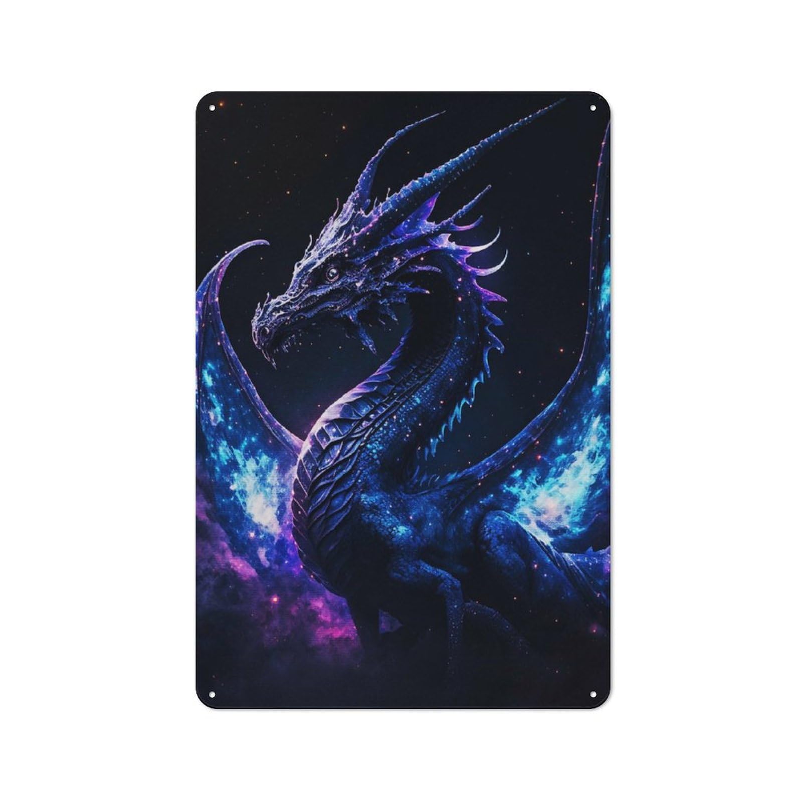 Junmoney Black Magic Dragon Rustic Tin Wall Plaque 30X20cm For Kitchen Or Home Bar, A Winter Wall Decor Update For Kitchen Decor Lovers