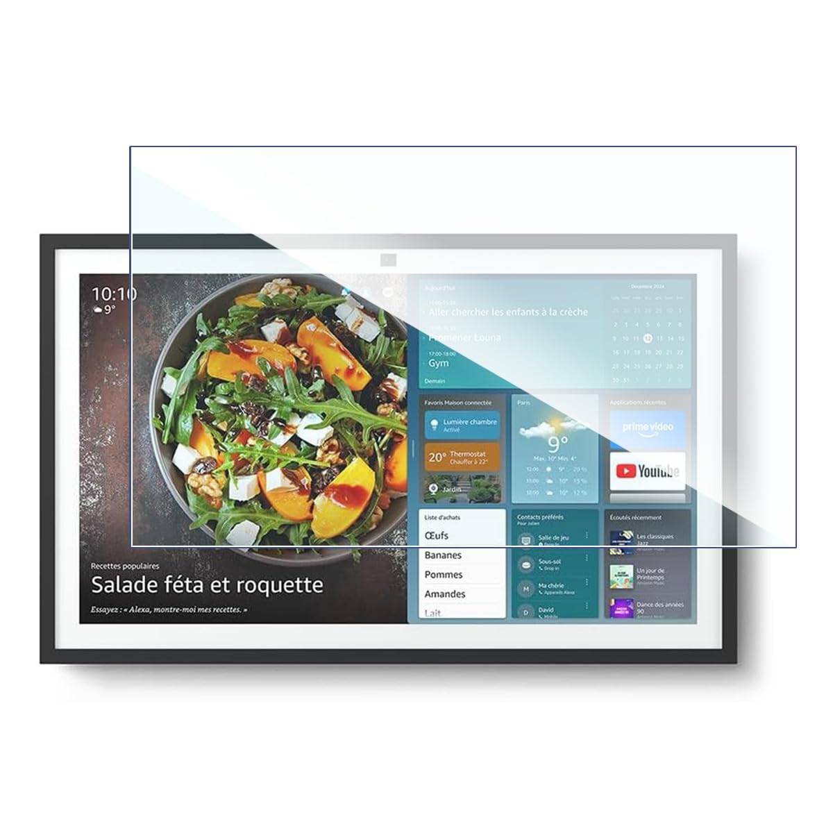 KARYLAX - Protector de pantalla de cristal flexible, dureza 9H, antiarañazos, protector de pantalla compatible con Echo Show 15 (15 pulgadas)