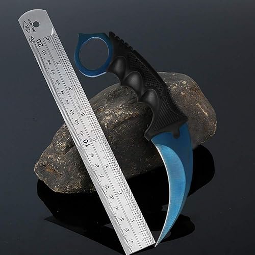 Miniatura 7 de TOPOINT Karambit - Cuchillo de hoja fija de acero inoxidable con funda y cuchillo de cable CS-GO para caza, campamento y supervivencia en el campo