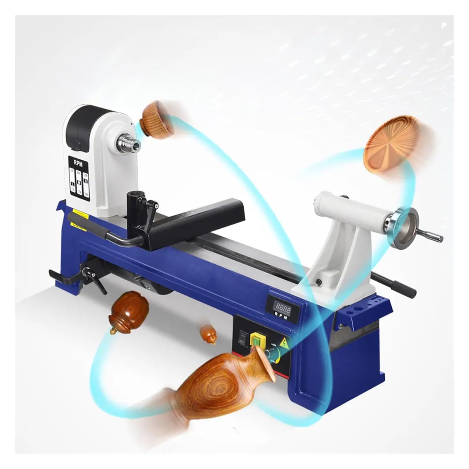 Torno De Carpintería 750 W Y 14 Pulgadas, Máquina Rotativa Multifunción For Hacer Bolígrafos, Minimáquina Bricolaje For El Hogar, 3550 RPM Pequeño y portátil