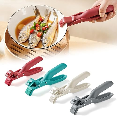 Miniatura 13 de Clip de silicona antideslizante con aislamiento térmico antiquemaduras, clips multifuncionales antiquemaduras, clip de agarre para plato de plato J