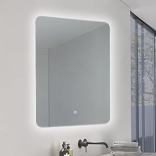 Comprar M Ledme - Espejo Baño con Luz, 50X70 cm, Serie Mijas, 15W, Regulable, Regulable de Color Blanco Calido, Neutro o Frio (CCT), Interruptor Táctil, Cristal Templado, IP44, LM9303.