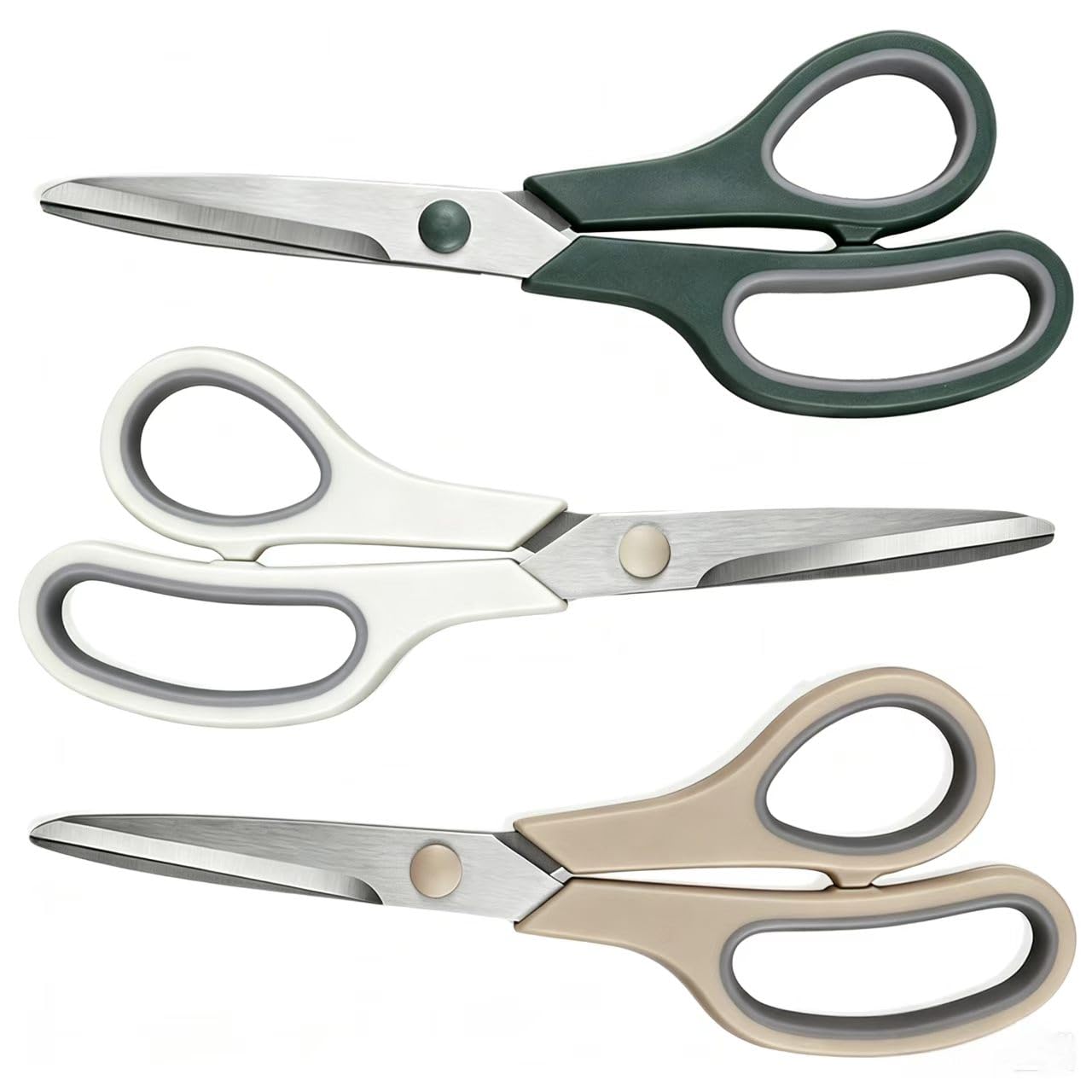 EEKEDO 3 Pack All Purpose Scissors for Office School Craft Scrapbook | 8.3" Heavy Duty Sc…