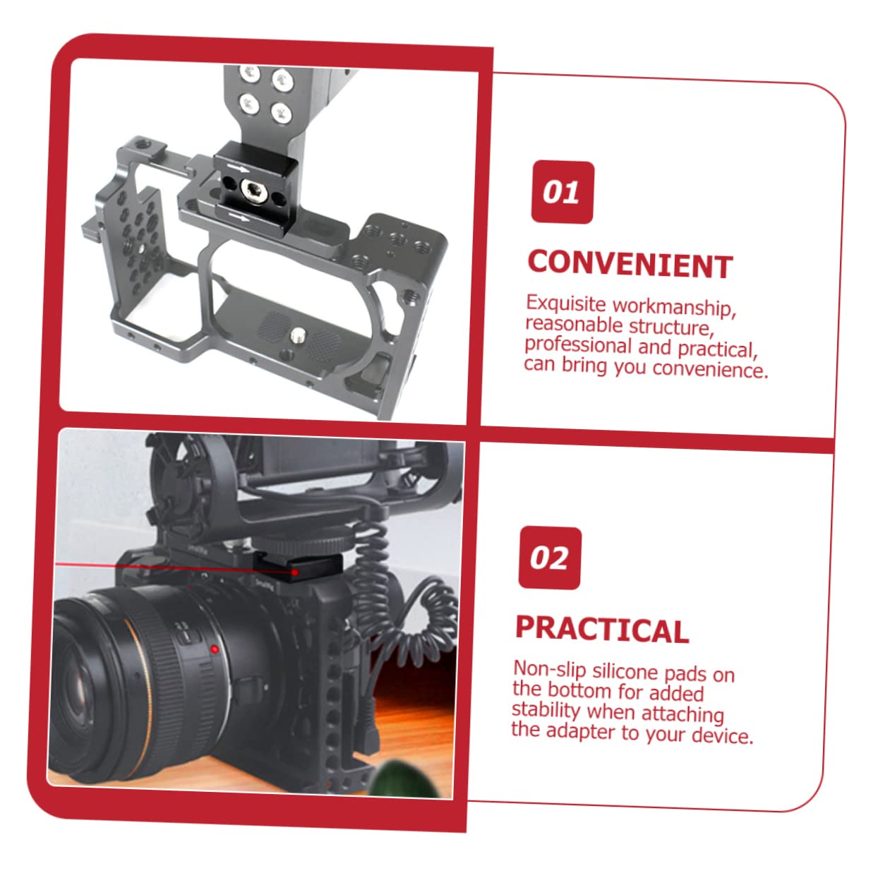 MOLUCKFU DSLR Camera Accessory Cold Shoe Mount Bracket Light Adapter No Tool Installation Sturdy for Long Use