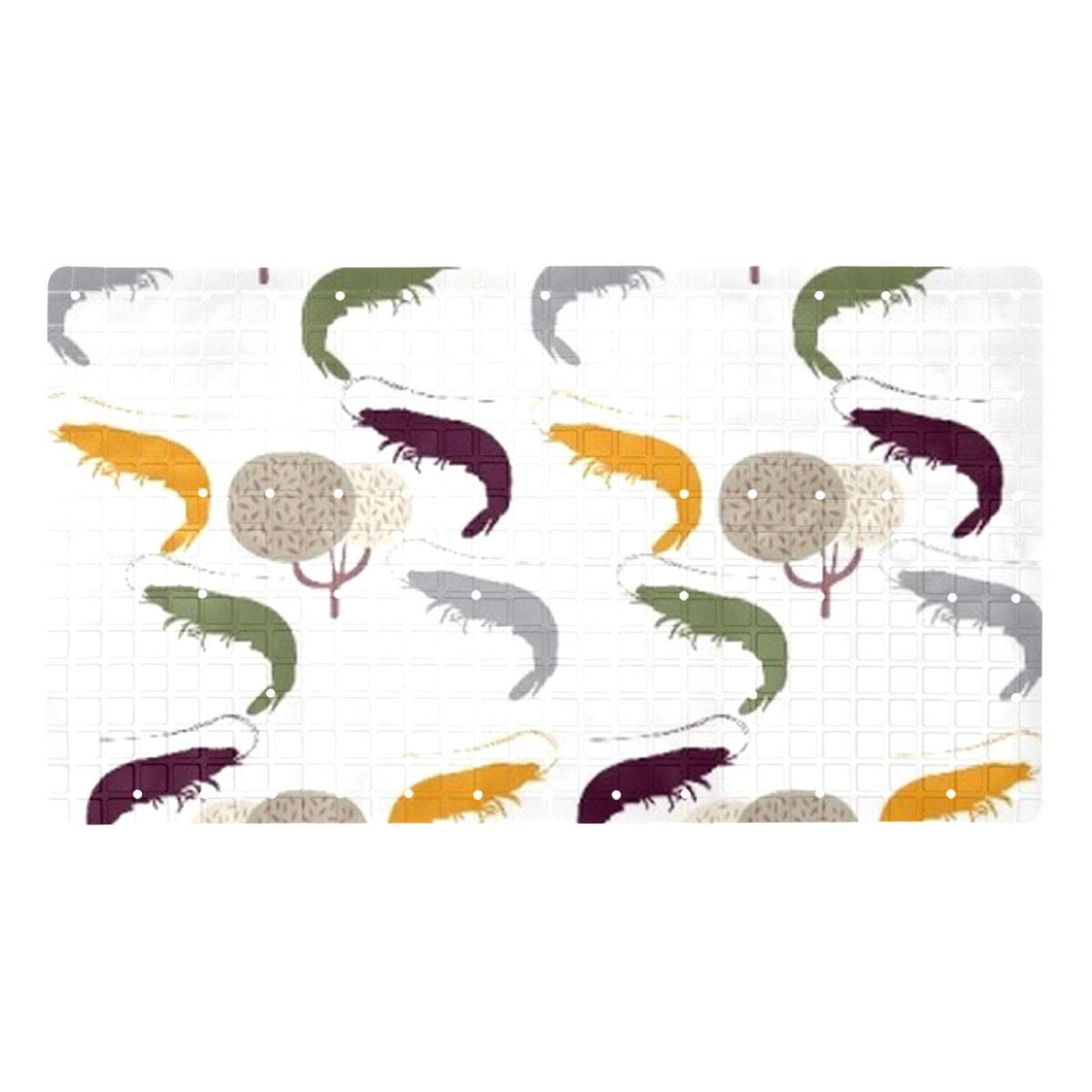 Tapis de bain antidérapant crevette 40x70 cm avec ventouses