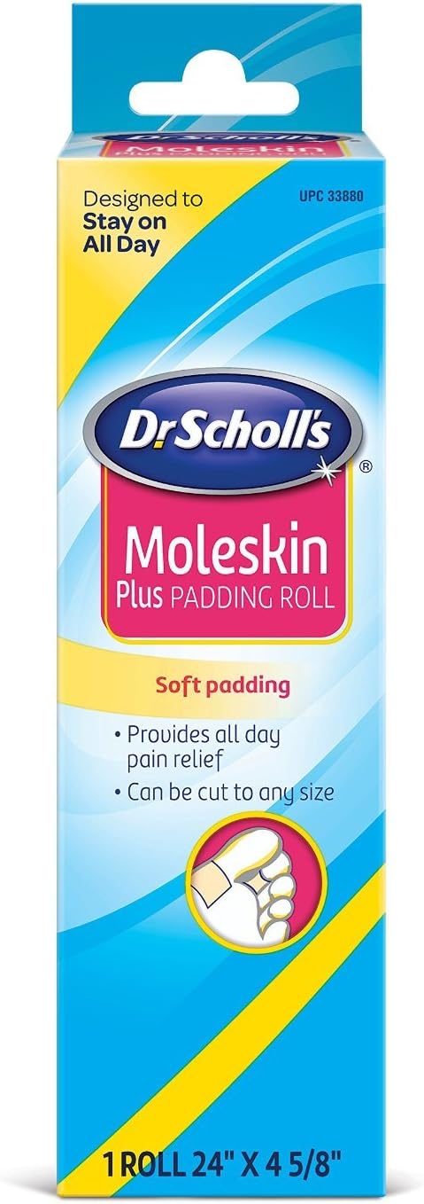 Dr. Scholl's Moleskin Plus 24" x 4 5/8" Padding Roll (Pack of 3)
