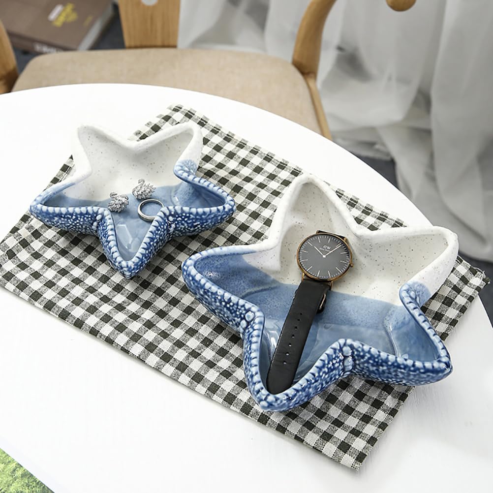 LIFKOME Sea Star Shape Ceramic Jewelry Dish Storage Tray for Keys and Trinkets Nautical Home Decor Organizer 5.9 Inch - Image 3