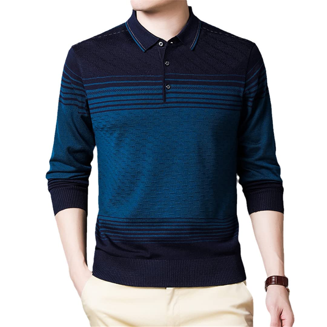 Suéter Hombres Otoño Invierno Turn-Down Collar Pullover Hombres Casual Prendas de punto Ropa