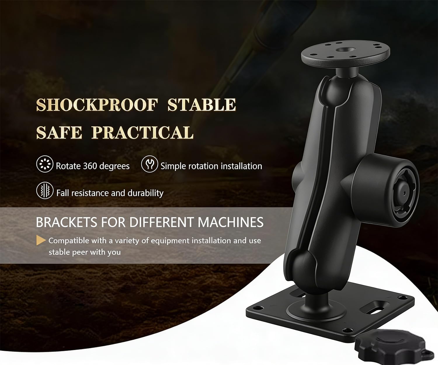 Strg Double Socket Arm for 1.5 Inches/C Size/ 38mm Ball Mounts, 5.7'' Aluminum Alloy Medium Socket Arm Powerful Clamp Compatible with RAM Mount, iBolt and More