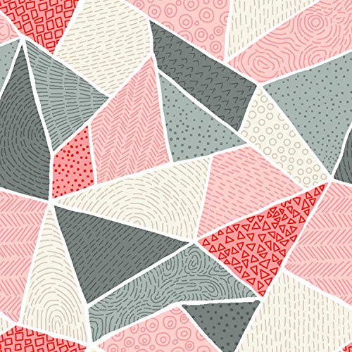 Image of Spaces Atrium 144 TC 100% Cotton King Size Fitted Double Bedsheet with 2 Pillow Covers (Geometric, 72 inch X 78 inch Inches ) - Peach