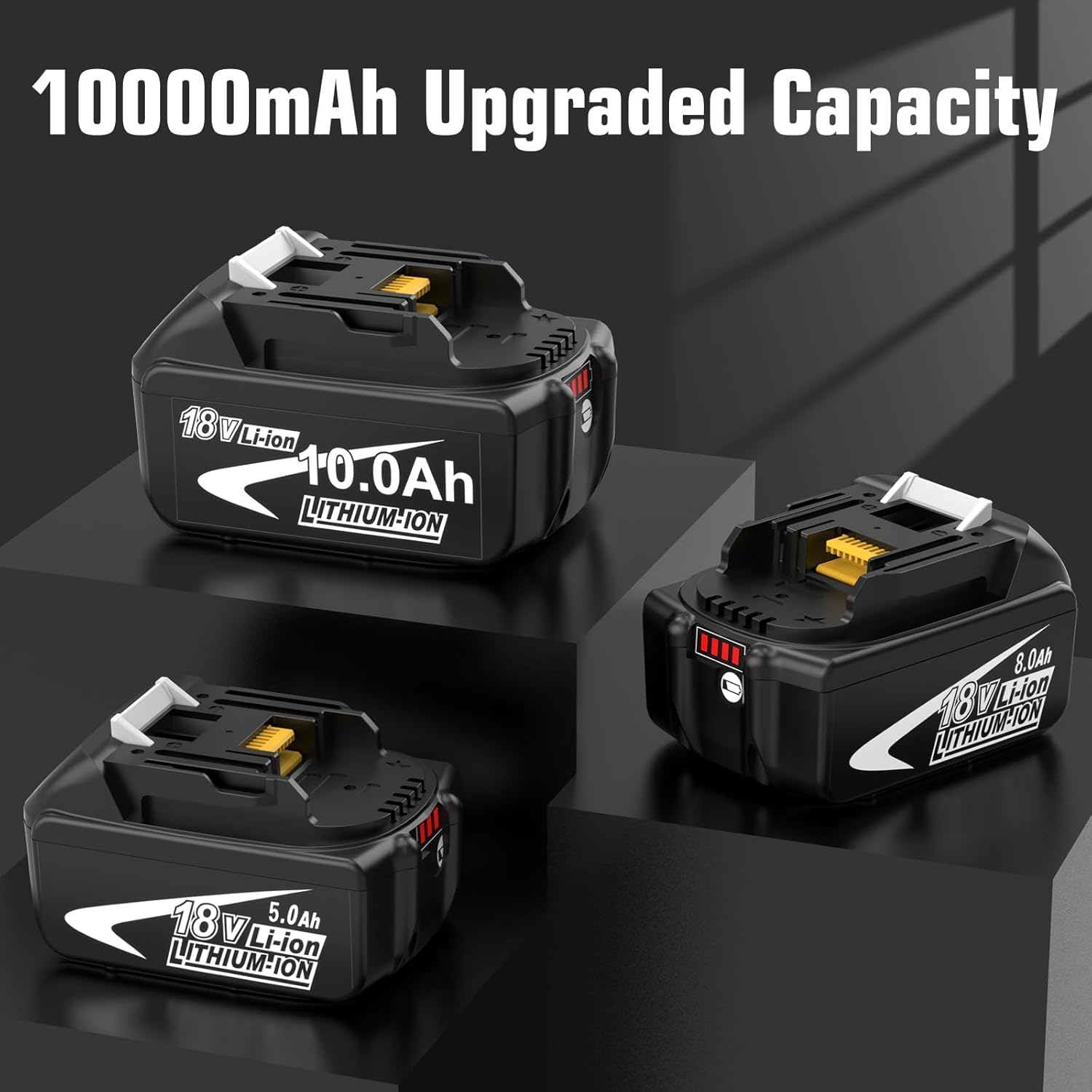 8 Stück 10.0Ah/10000mAh Ersatzakku für Makita Akku 18V BL1860B BL1850B BL1850 BL1860 BL1845 BL1840 LXT-400 mit LED-Anzeige Elektrowerkzeuge