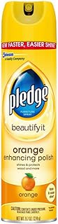 Pledge Beautify It Orange Enhancing Polish Spray - Removes Dust and Fingerprints. Provides Protective, Glossy Coating (1 Aerosol Spray), 9.7 oz