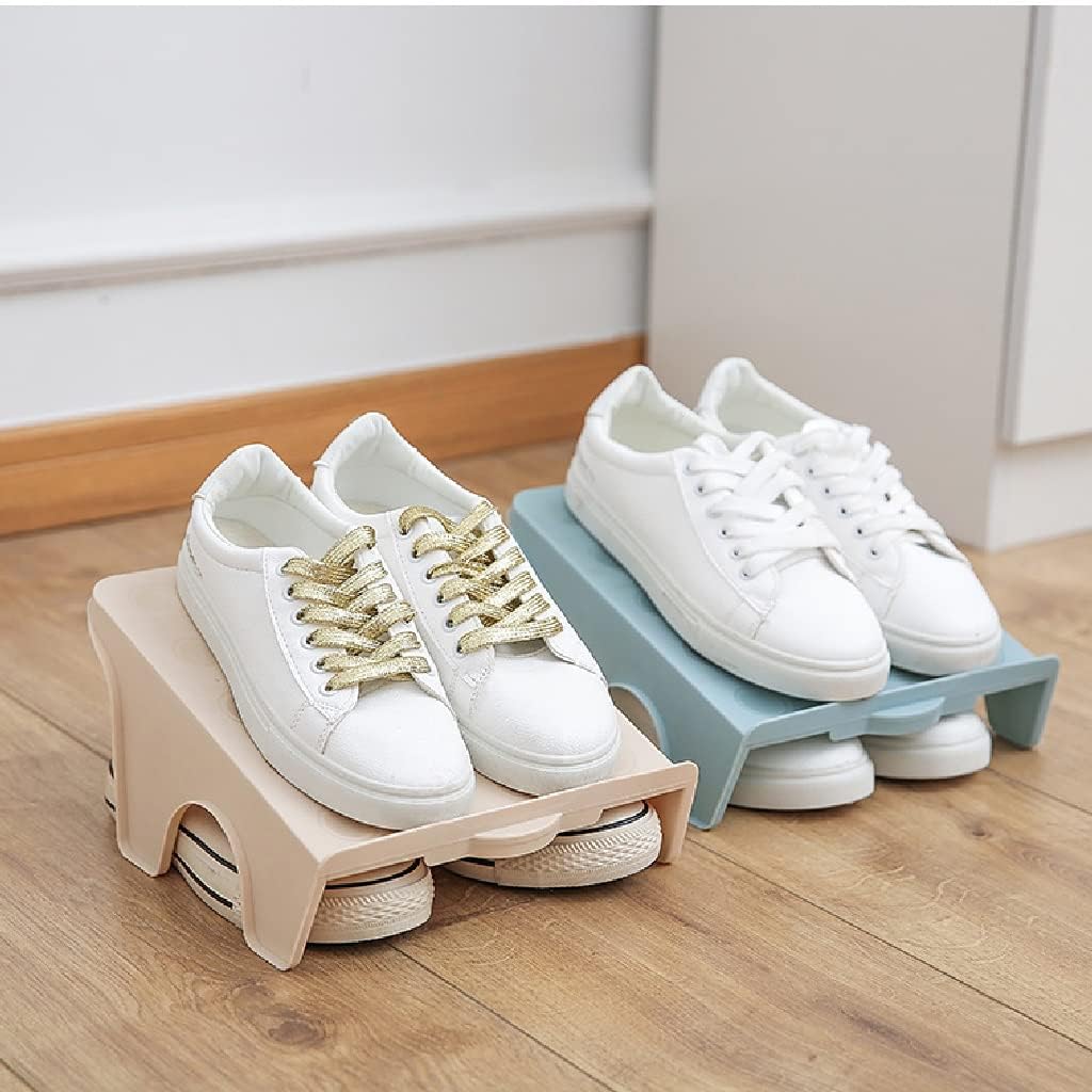 Shoe Stacker 5pcs/8pcs/14pcs Adjustable Storage Shoe Rack Double-Layer Shoe Holder Bedroom Space-Saving Home Dormitory Artifact Storage Shoe Space Saving, Non-Slip (Color : G) (D)