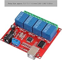 Vista 6 de Diyeeni Módulo de relé de interruptor de control USB de 4 canales de 12 V, controlador de interruptor de placa de relé, placa de expansión