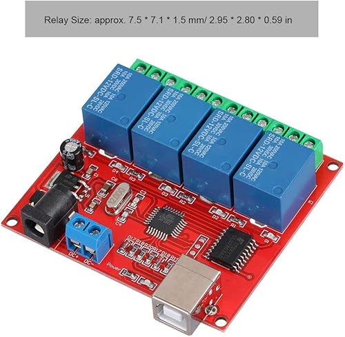 Miniatura 6 de Módulo de relé de interruptor de control USB de 4 canales de 12 V, controlador de interruptor de placa de relé, placa de expansión del módulo de