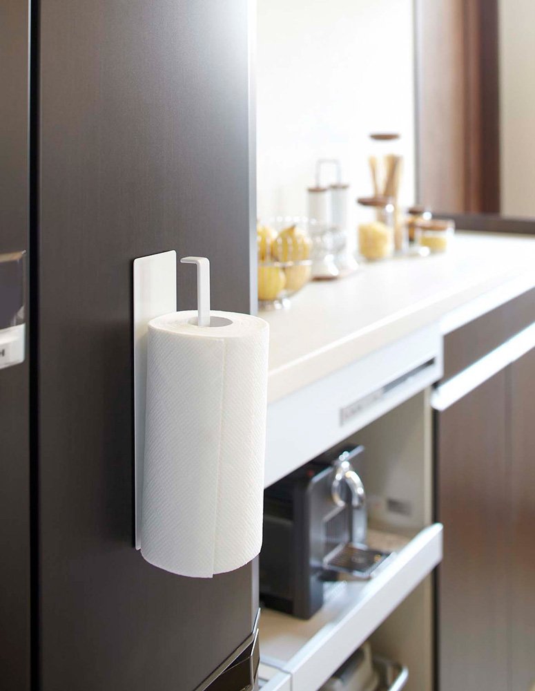 Yamazaki 7127 Magnetic Kitchen Paper Holder, White, Approx. W 2.4