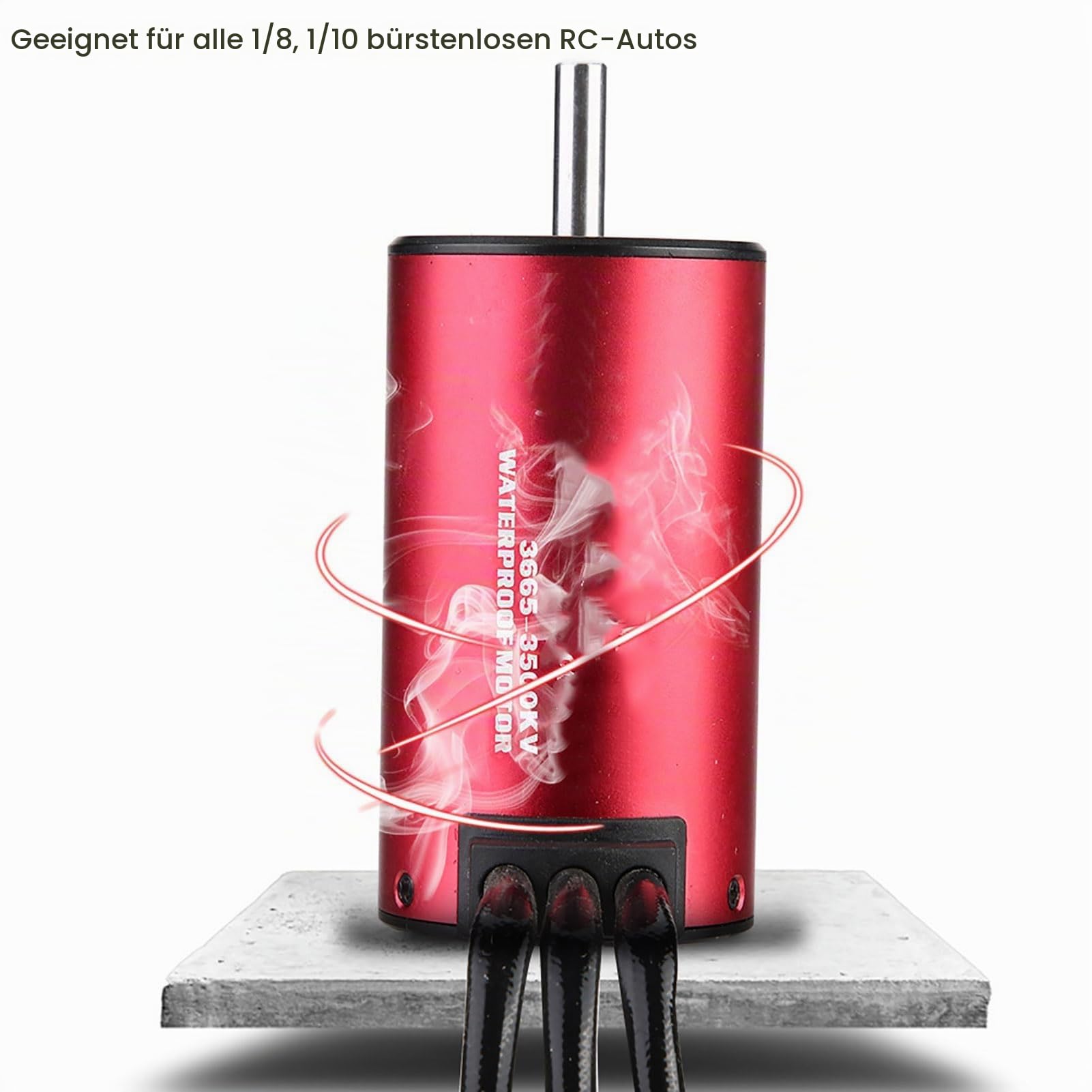 RC Brushless Motor, Surpass 3665 Wasserdichter Brushless Motor für 1/8 1/10 RC Auto Zubehörteil (3500 kV)