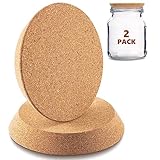 Kathfly 2 Pcs Tapered Cork Stoppers for 3.74-4.0 Inch Jar Openings, Large Cork Canning Jar Lids Wood Plugs Glass Wine Bottle Lids for Home Bar Kitchen Accessories, 4.5' Top and 3.74' Base (Large)
