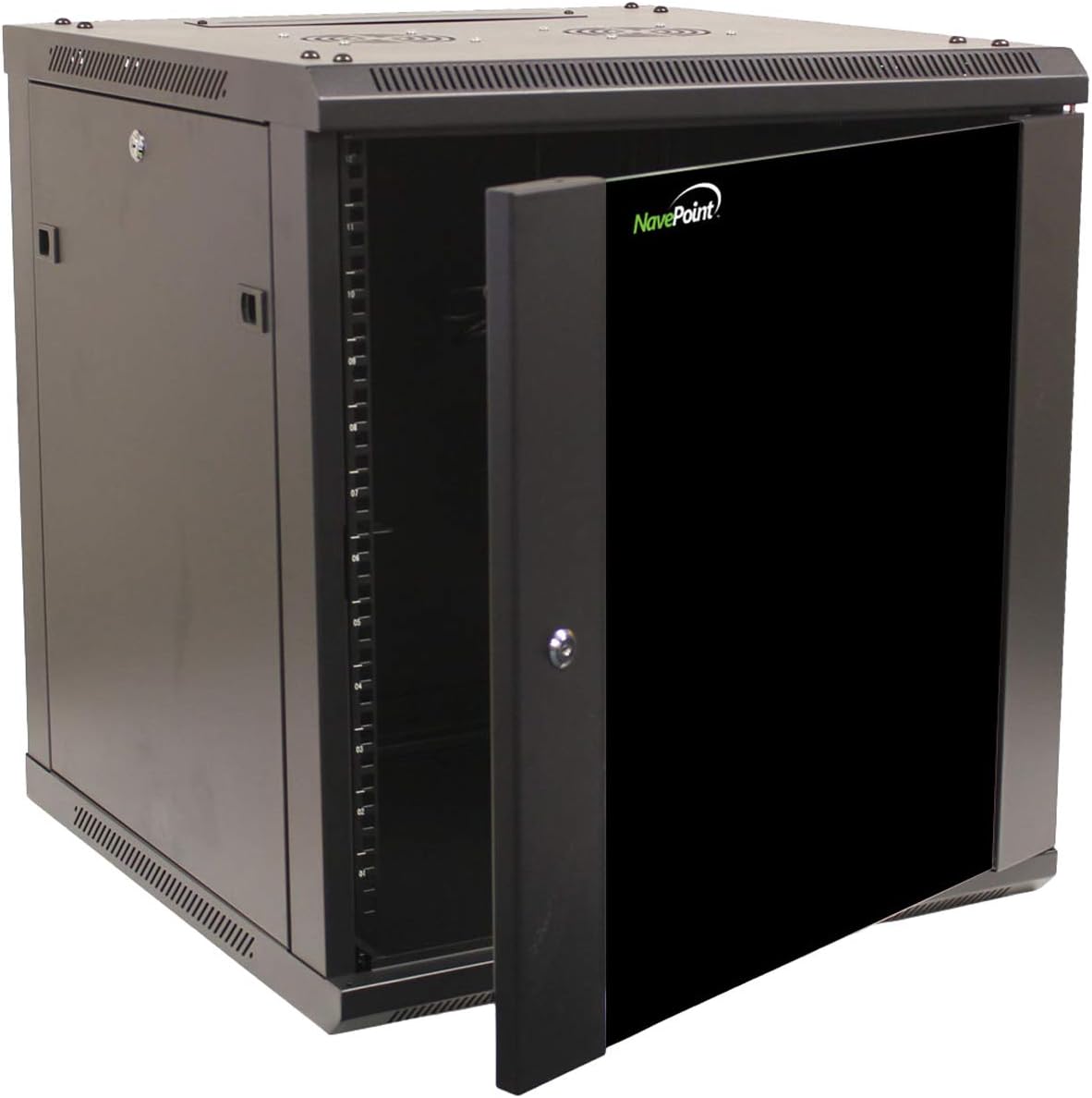 NavePoint 12U Server Cabinet Wall Mount Rack Enclosure Includes 2 Fans