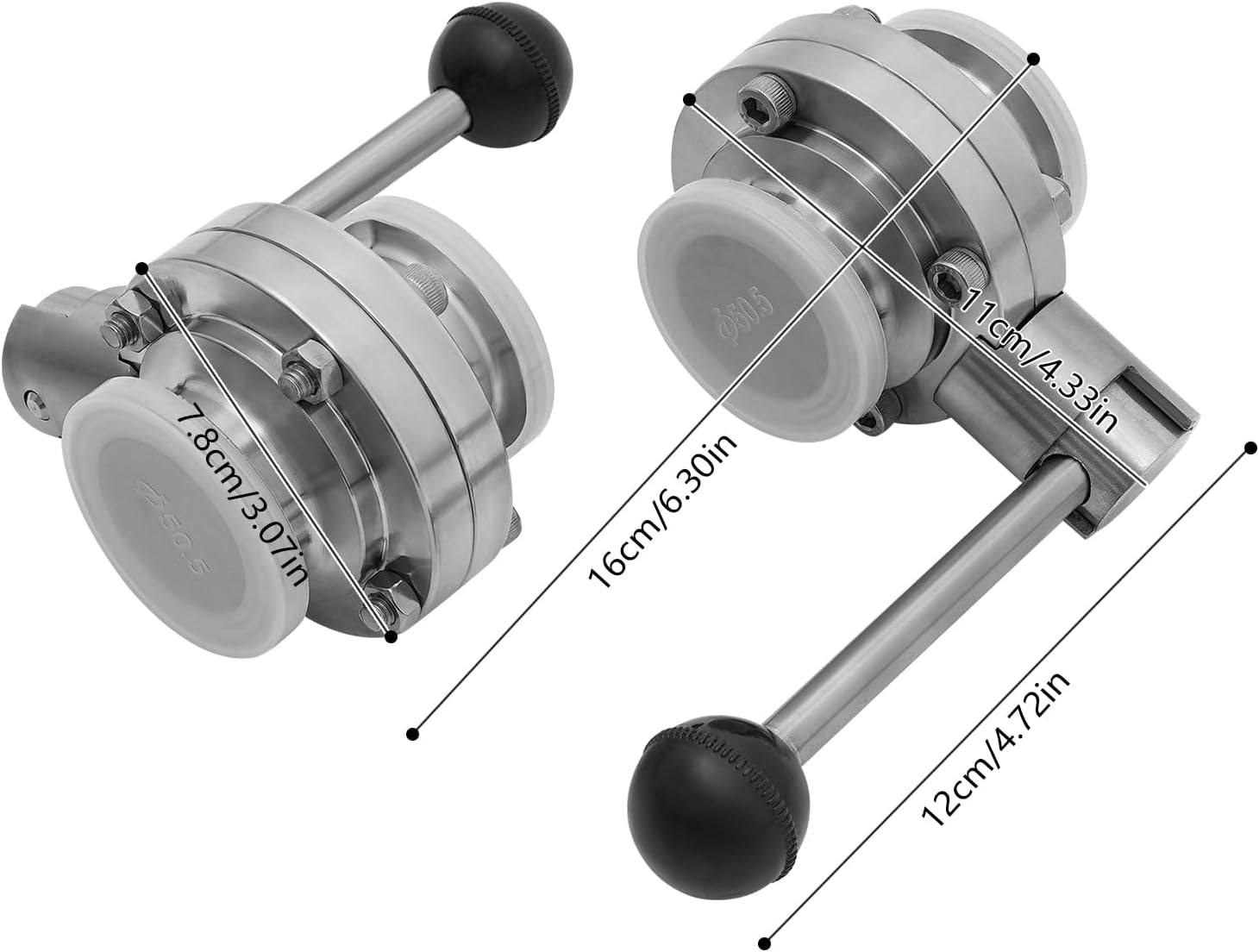 Stainless Steel Butterfly Valve with Long Handle - Durable and Reliable for Industrial Use