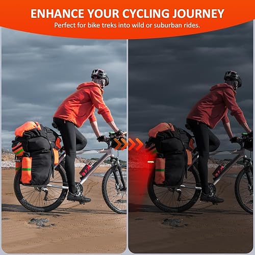 Miniatura 5 de For Cargo Rack ONVIAN Smart Bike Tail Light with Turn Signals for Rear Bike Rack Mounting, Rechargeable Auto-Sensing Bike Turn Signals Light Alarm,