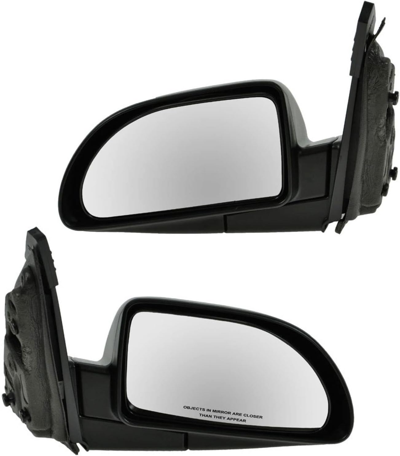 TRQ 2 Piece Driver and Passenger Side Mirror Assembly Set Electric Adjustment Non-Heated No Memory Black Compatible with 2005-2009 Chevrolet Equinox 2002-2007 Saturn Vue GM1320268 GM1320271