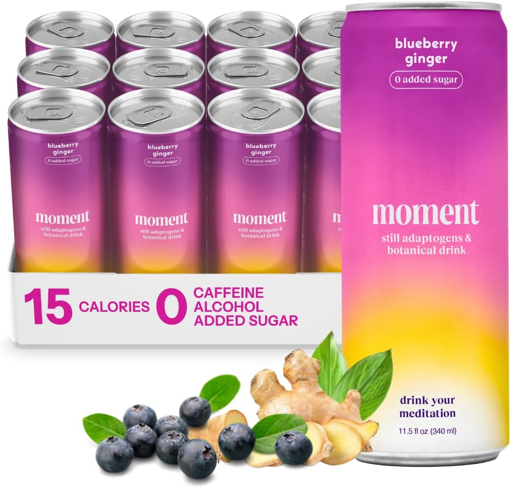 Moment Botanical Water (Blueberry Ginger, 12-Pack)