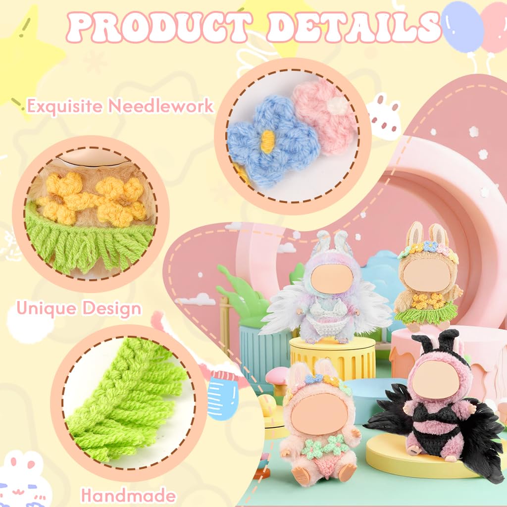 FIDWALL Handmade Outfits for 15-17cm Dolls (No Doll), Bunny-Inspired and Tropical Skirt Styles - Image 3