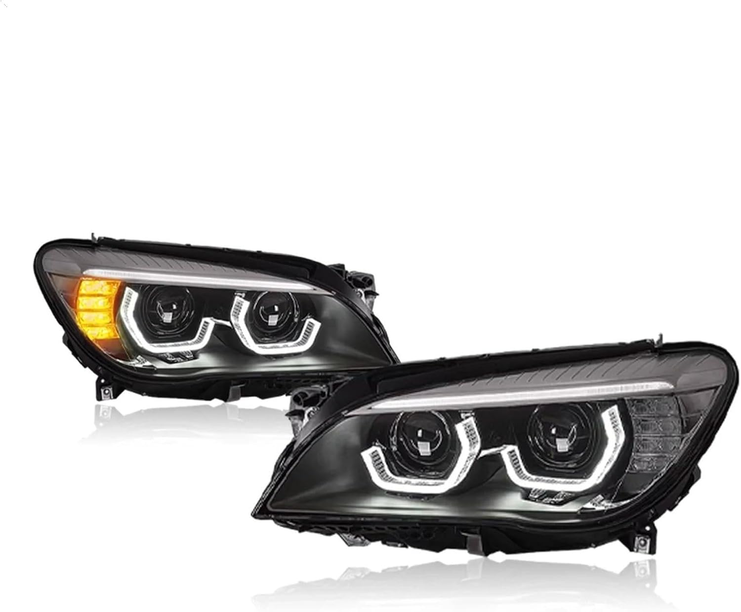 1 Pair Car Lights Compatible For 7 Series F01 Headlights F02 2009-2014 Car Lamps Daytime Running Lights Turn Signals Accessories