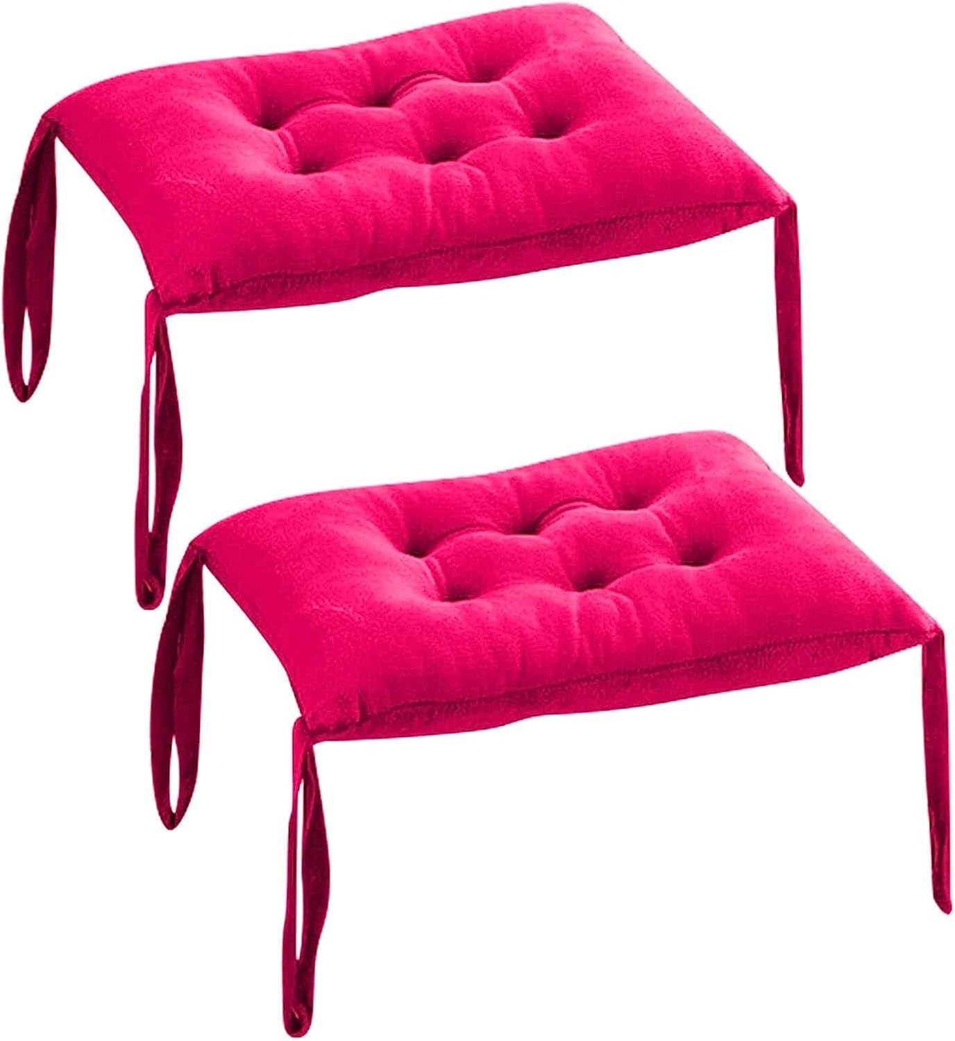 Set of 2 Rectangle Chair Pads, Non Slip Seat Cushion with Ties for Bar Stool Home School Office(Royal Blue,35 * 38 * 6cm)