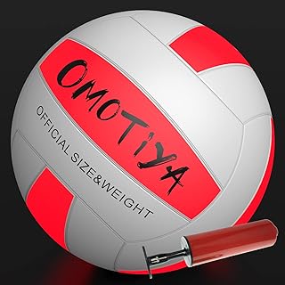 OMOTIYA Light Up Volleyball, Glow in The Dark LED Volleyball, Much Brighter, Great Volleyball Gift for Boys, Official Size...