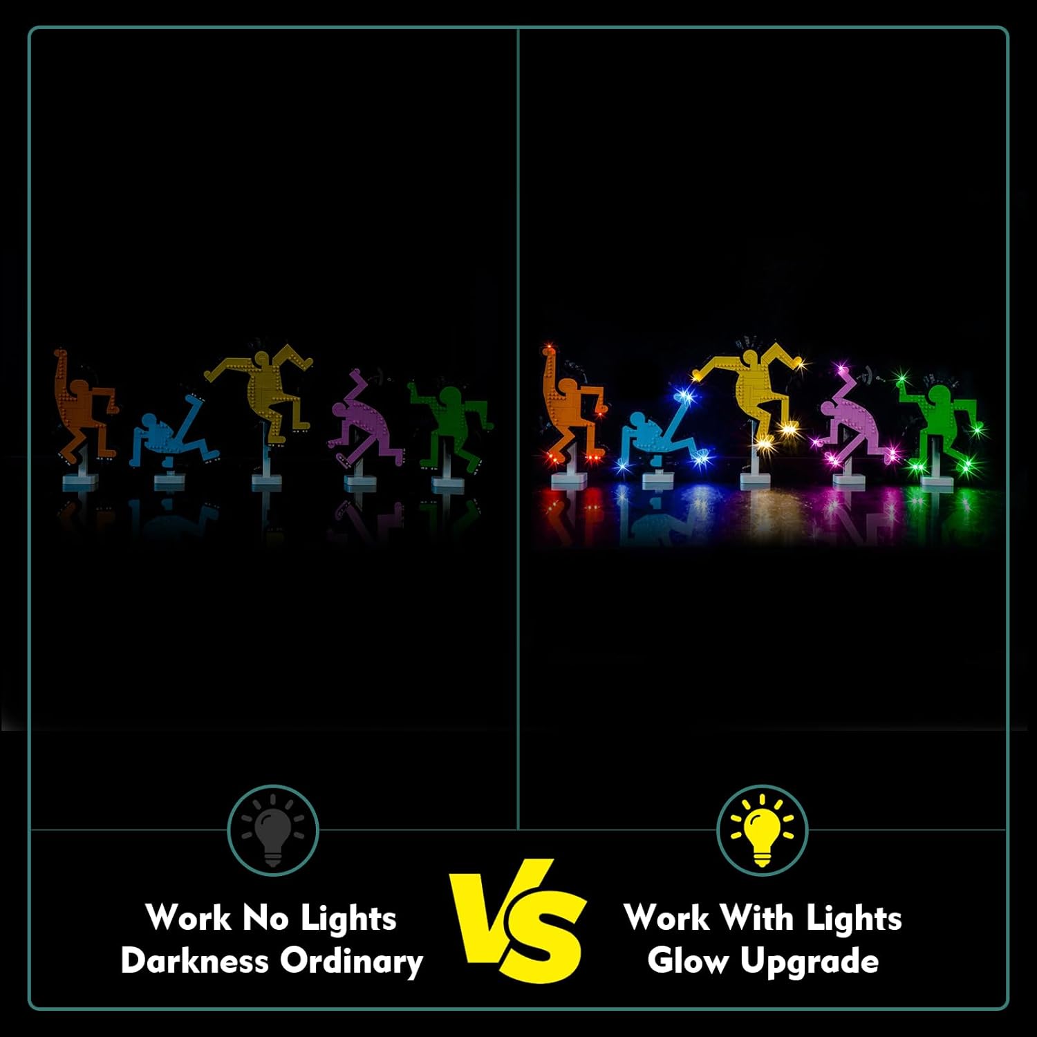 Customized Version Light kit Compatible with Lego 31216 Keith Haring – Dancing Figures - No Model Only Light, LED Lighting Accessories Compatible with Lego 31216 Art