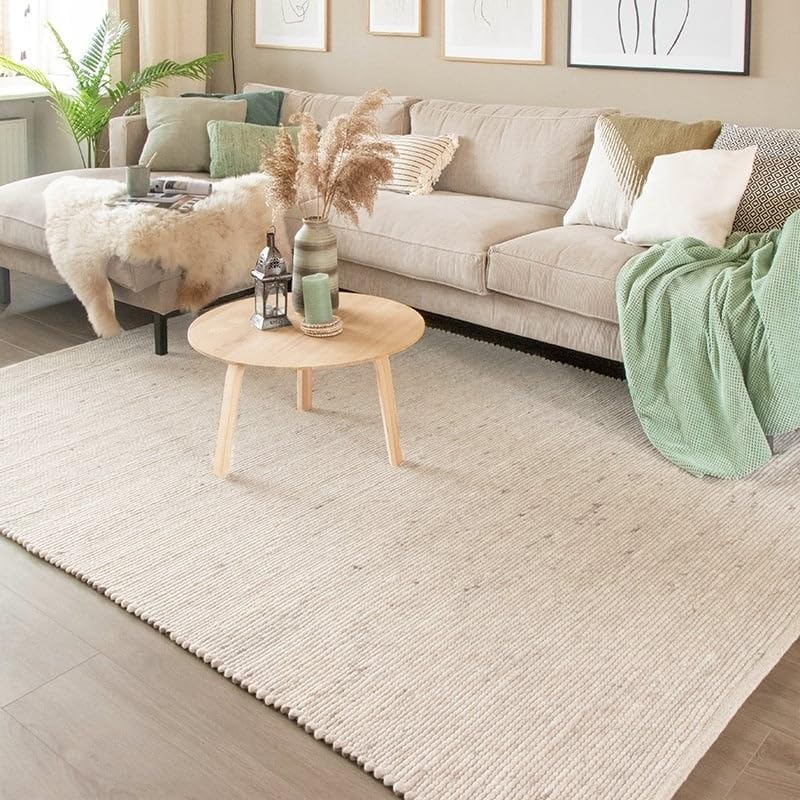 FRAAI | Home & Living Tapis de Salon en Laine - Wise Gris/Chiné No. 367-200x300 cm - Poil Court - Rectangulaire -