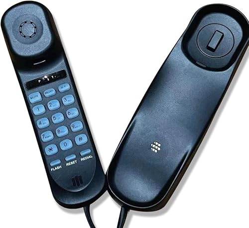 Corded Landline Telephone,Corded House Phones Landline,Desk/Wall Mountable Landline Telephone,Dial Pad on Base unit Home Phone, Last Number Redial,Pause, Flash for Office, Home,Hotel,Bathroom(Black)