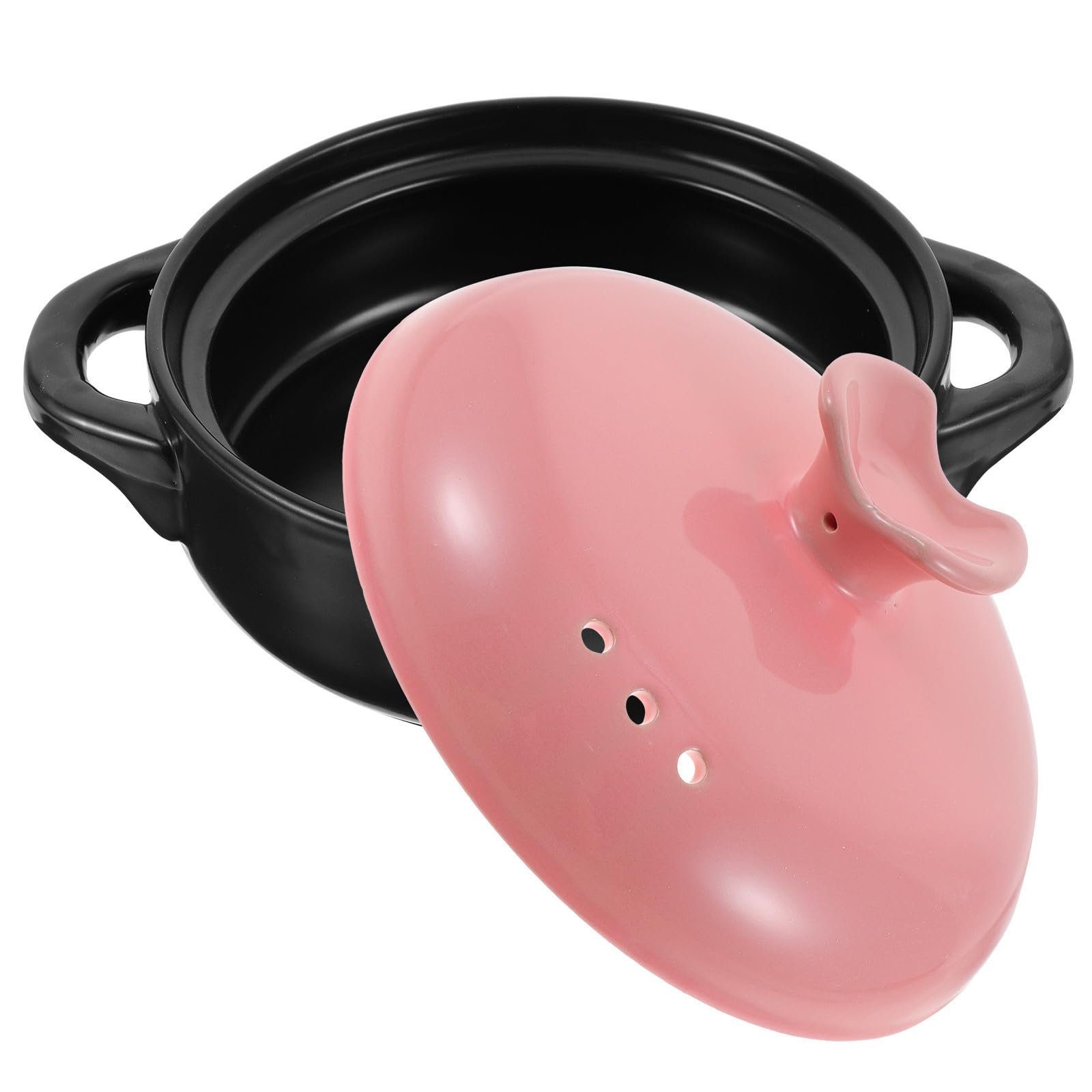 Casseruola in Ceramica Rosa da 1800ml per Zuppa e Riso