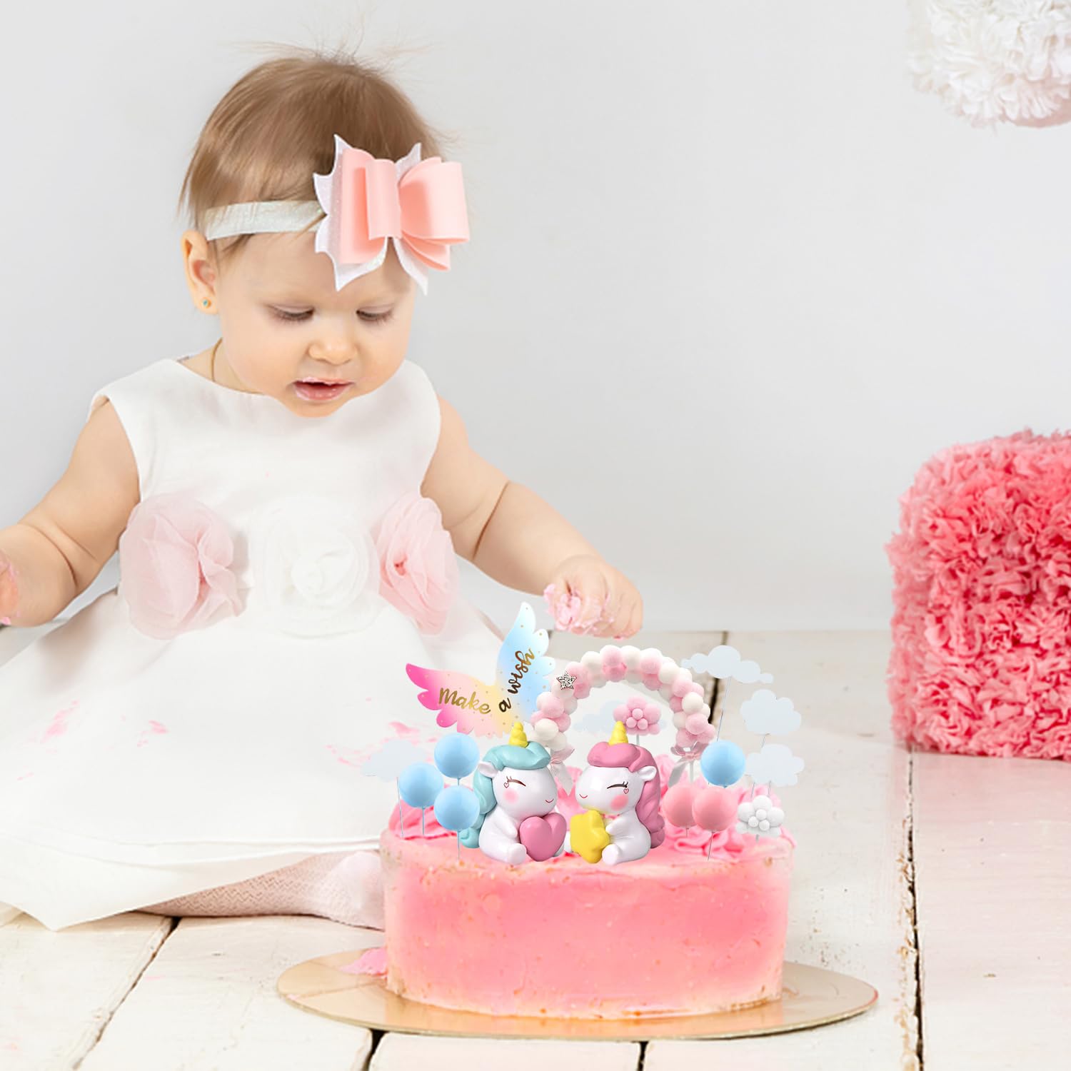 34 Stück Regenbogen-Pferde-Kuchenaufsätze Set – Für Geburtstagstorten, Bunt & Kreativ