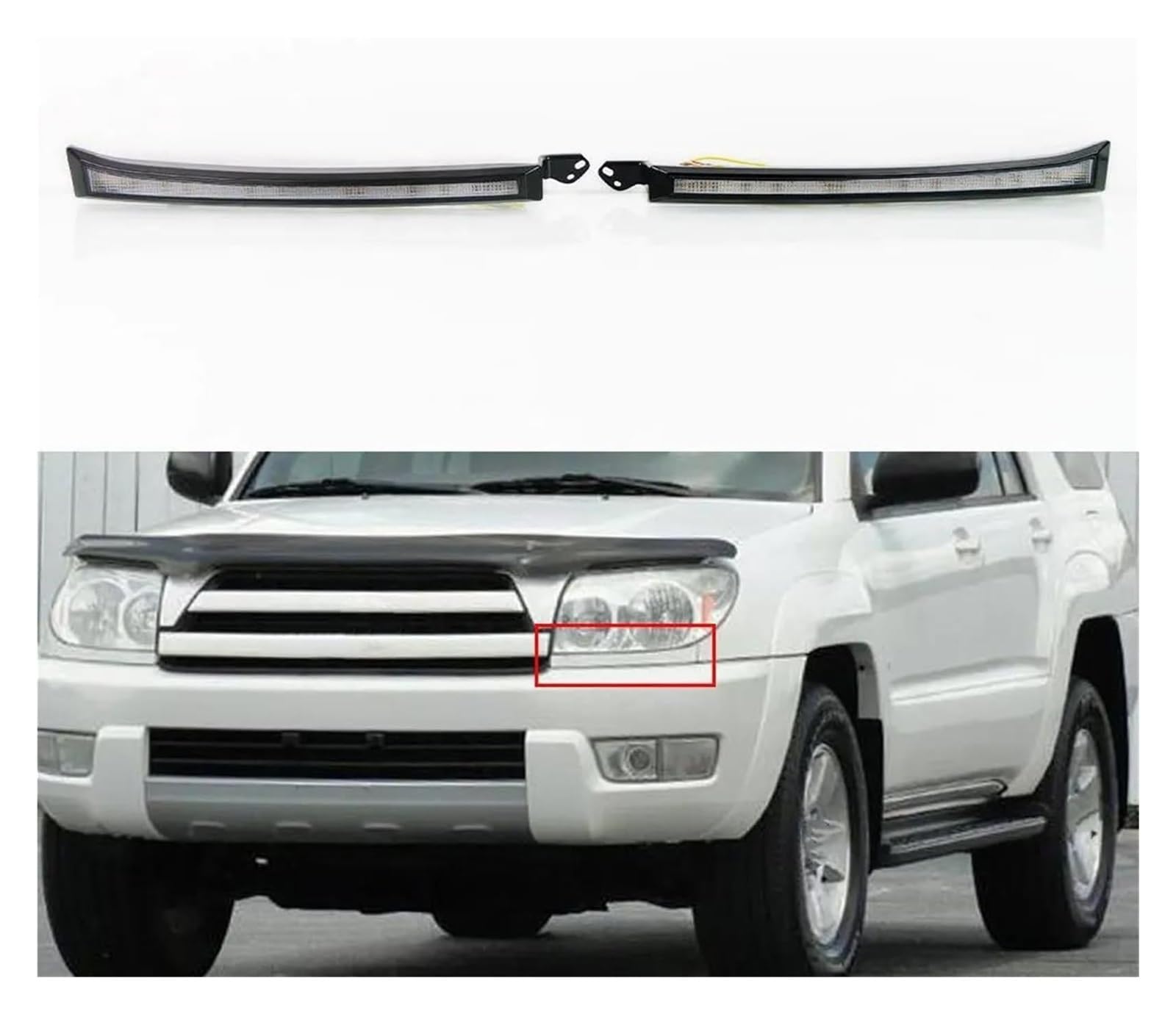 Intermitente Lateral Para Toyota Para 4 Runner Para 4Runner 2003 2004 2005 2006-2009 Luces LED Circulación Diurna Faros Antiniebla DRL Señal Giro(2003-2005)
