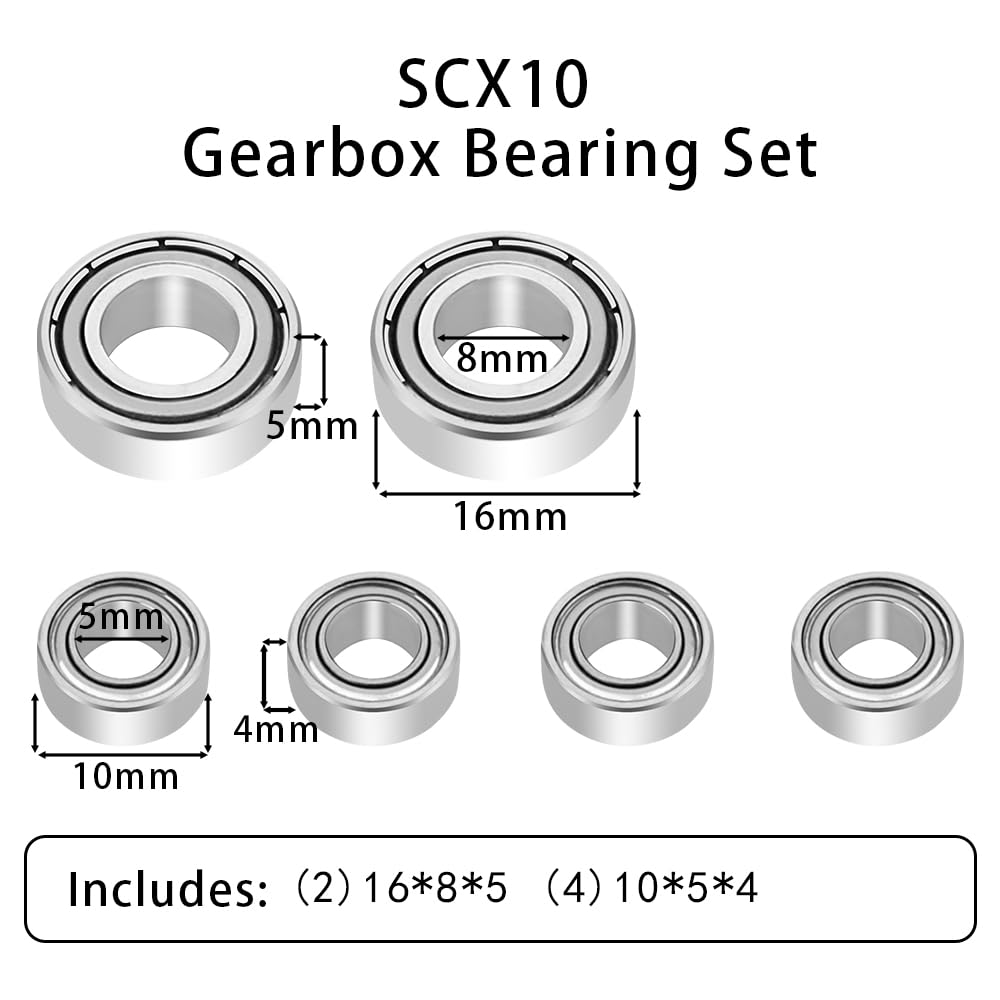 Pothyes Axial SCX10 Transmission Ball Bearing Set 1/10 RC Gearbox Metal Replacement Part