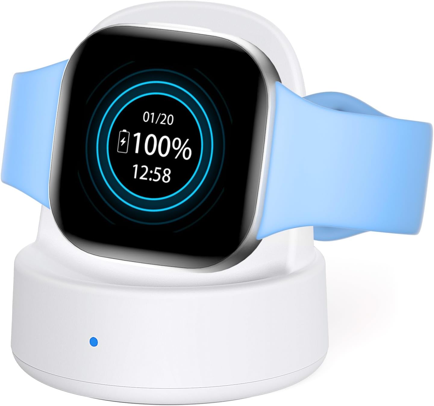 Charger Dock for Fitbit Sense/Sense 2/Versa 4/Versa 3,Upgraded Magnetic Watch Charger Stand with Charging Cable,Chargers Replacement Accessories for Fitbit Charger,White