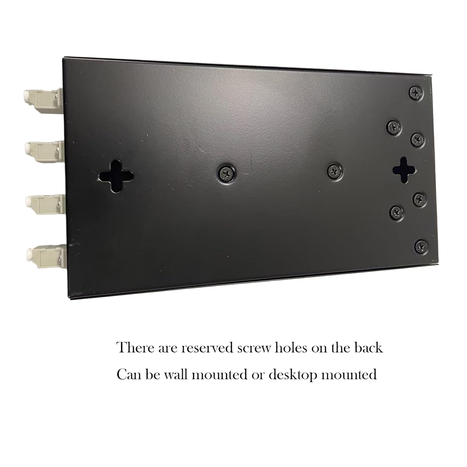 4-Port Wallmounted Fiber Optic Cable Terminal Box, Containing 4 LC Multimode Duplex Adapters, 8-core LC/UPC 10G OM3 1.2-Meter Pigtail