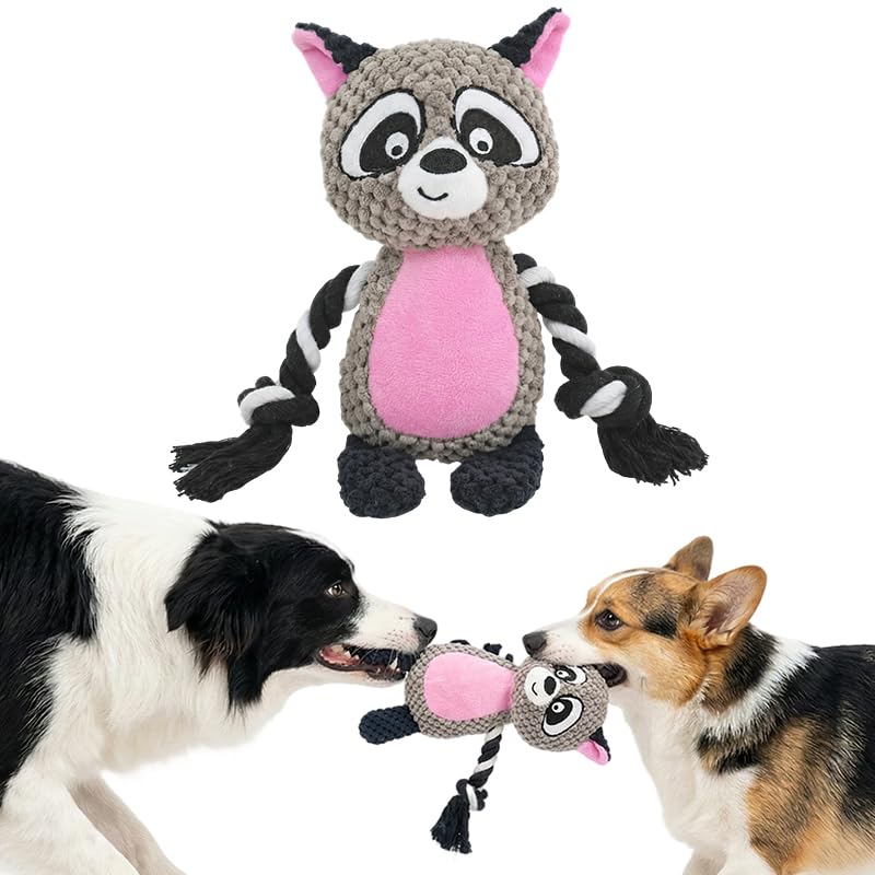ANYSENT Plush Dog Chew Toys 2026 New Squeaky Dog Toy for Aggressive Chewers Indestructible Dog Toy for Small
