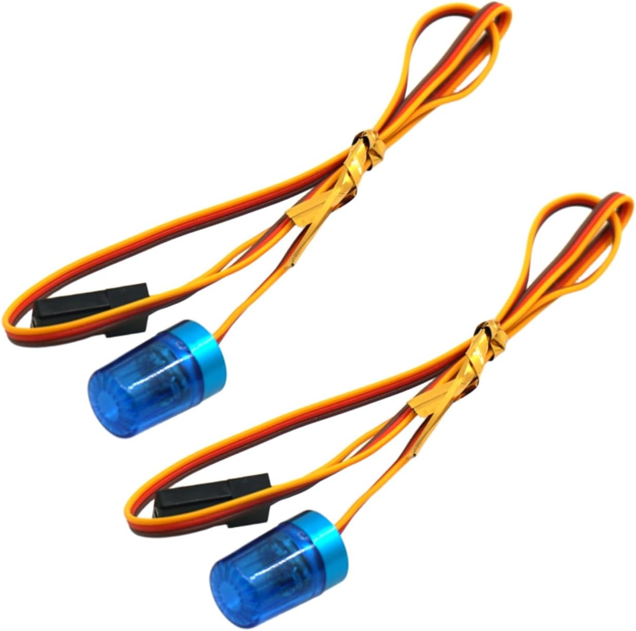 2PCS MORFUM Multi-Function RC Car Police LED Flash Light Alarm Lamp Flashing Rotating 5 Modes Flashing Light 13mmx18mm Lamp Decoration Compatible with 1/10 Scale TRX4 SCX10 RC Crawler Car (Blue)