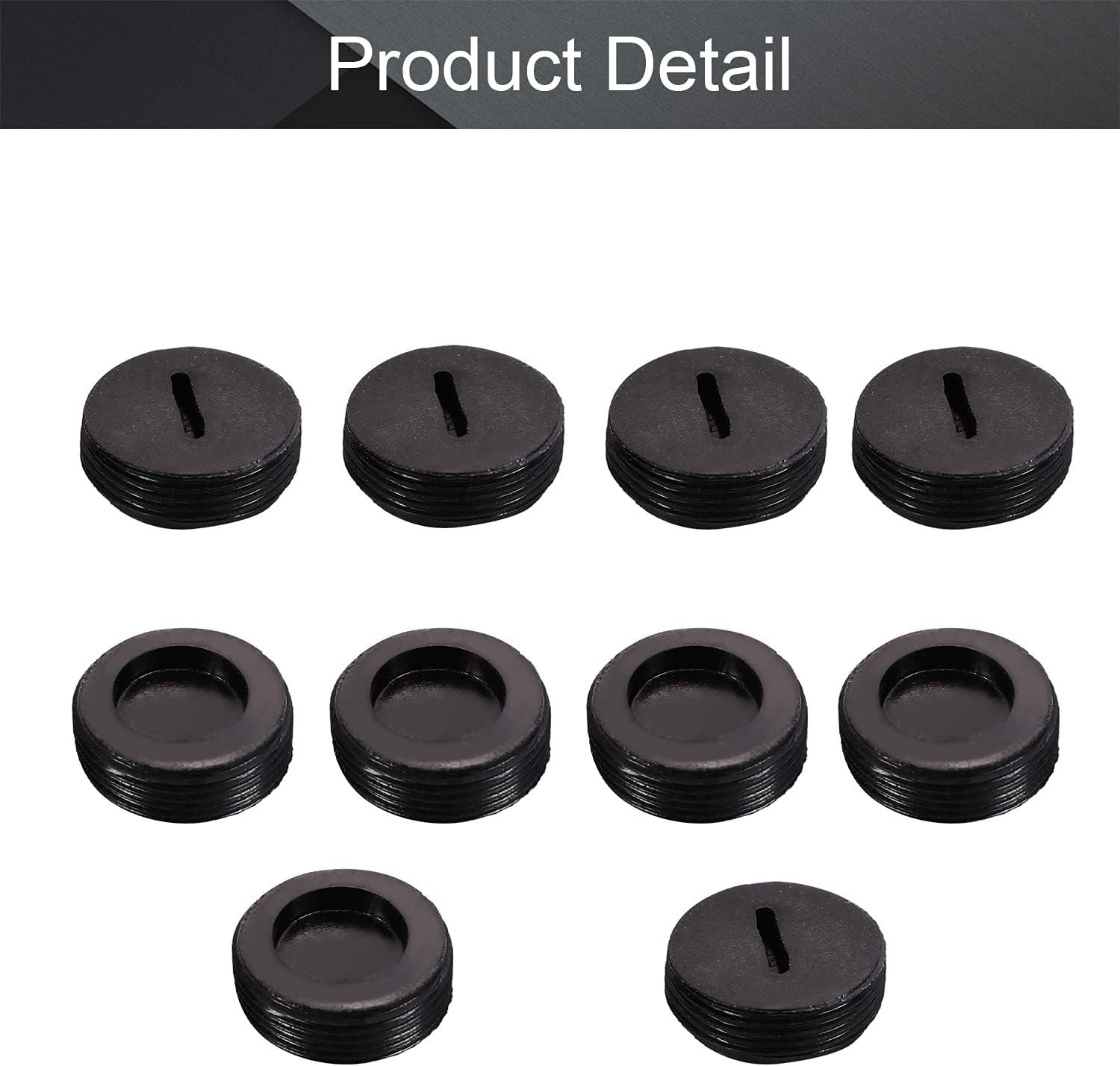 Fielect Carbon Brush Holder Caps 18mm O.D. 6.5mm Thickness Motor Brush Cover Plastic Fitting Thread Black 10Pcs - - 