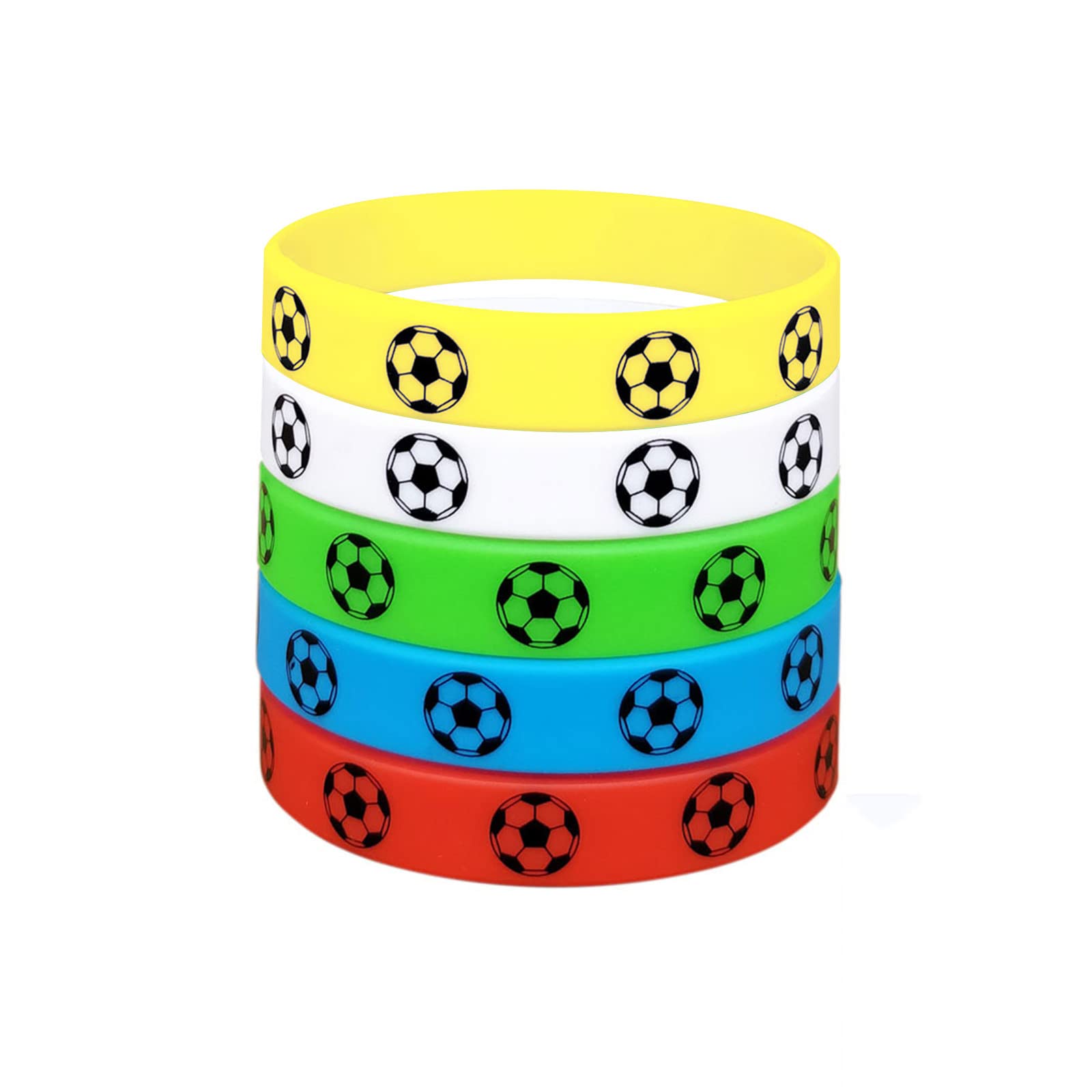 36 Braccialetti A Schiaffo A Tema Calcio, Bomboniere Sportive Per Bambini, 12 Modelli, PVC Morbido