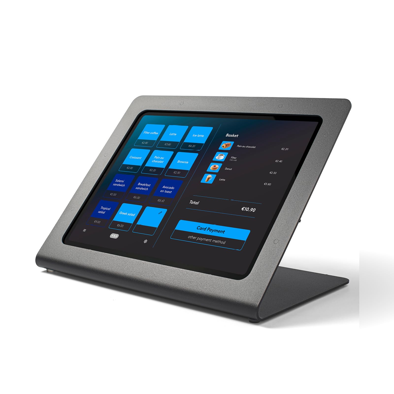 Supporto per iPad con protezione antifurto | Supporto da tavolo in metallo per business, casse, POS e retail | Compatibile con iPad Air 13" (2024) e Pro 12,9" (3ª–6ª gen), nero
