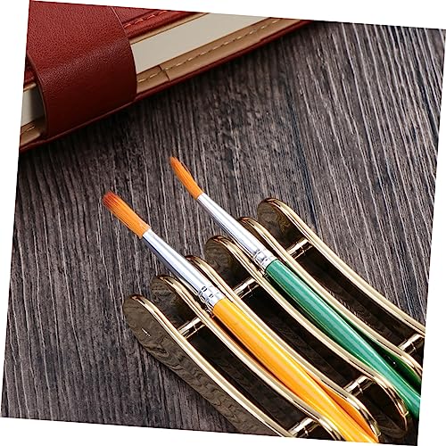 Image of Nail Art Pen Holder Stand for 5 Pens Compact Manicure Brush Organizer for Uv Gel Polish Tools Portable Nail Brush Rest to Prevent Mess on Desk 2 Pack