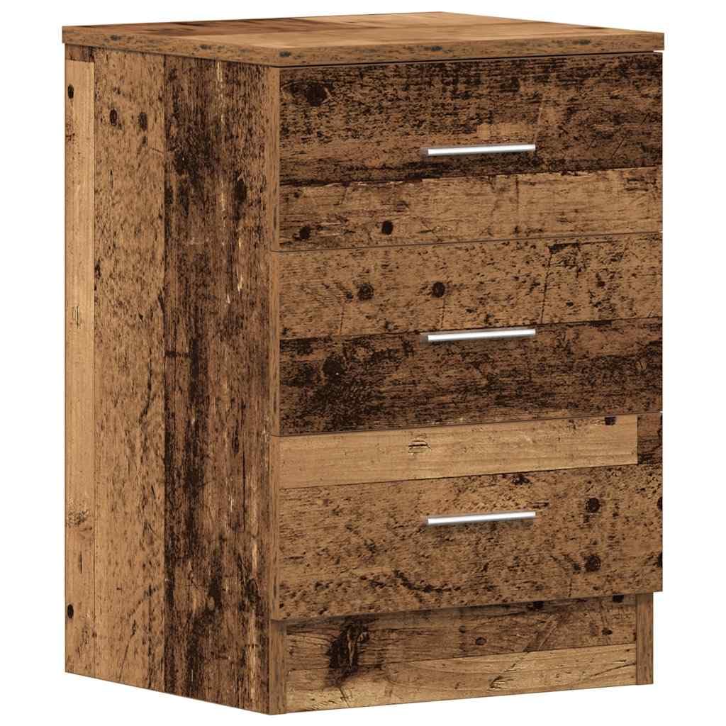 vidaXL Mesitas Noche 2uds Madera contrachapada Madera Vieja 38x35x55cm, mesita de Noche, Mueble de Cama, Mesa Auxiliar para Dormitorio